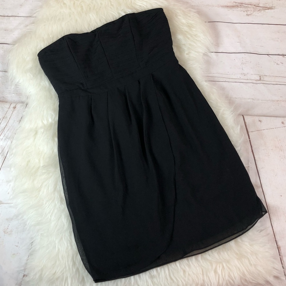 LC Lauren Conrad Shirred chiffon Mini Dress